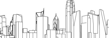 Mimari sanat konseptinde soyut çizgiler, minimum geometrik şekiller. 