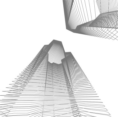 Mimari sanat konseptinde soyut çizgiler, minimum geometrik şekiller. 