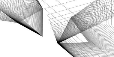 Mimari sanat konseptinde soyut çizgiler, minimum geometrik şekiller.