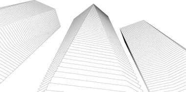 Mimari sanat konseptinde soyut çizgiler, minimum geometrik şekiller. 