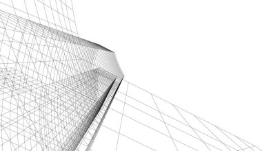 Mimari sanat konseptinde soyut çizgiler, minimum geometrik şekiller. 