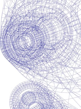 Mimari sanat konseptinde soyut çizgiler, minimum geometrik şekiller.