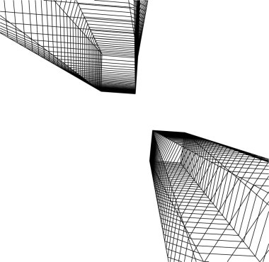 Mimari sanat konseptinde soyut çizgiler, minimum geometrik şekiller. 