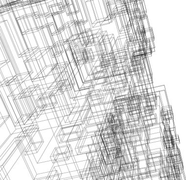 Mimari sanat konseptinde soyut çizgiler, minimum geometrik şekiller. 