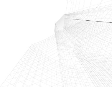 Mimari sanat konseptinde soyut çizgiler, minimum geometrik şekiller.