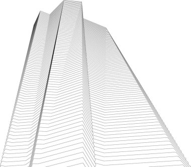 Mimari sanat konseptinde soyut çizgiler, minimum geometrik şekiller. 