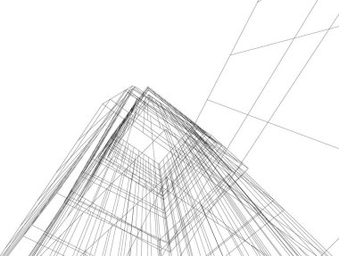 Mimari sanat konseptinde soyut çizgiler, minimum geometrik şekiller. 
