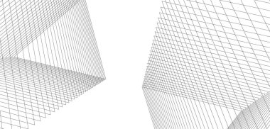 Mimari sanat konseptinde soyut çizgiler, minimum geometrik şekiller.