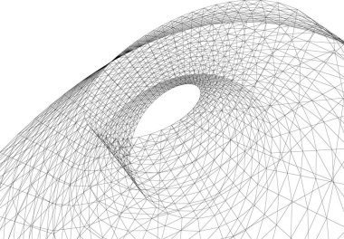 Mimari sanat konseptinde soyut çizgiler, minimum geometrik şekiller. 