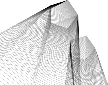 Mimari sanat konseptinde soyut çizgiler, minimum geometrik şekiller. 