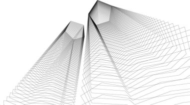 Mimari sanat konseptinde soyut çizgiler, minimum geometrik şekiller. 