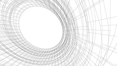 Mimari sanat konseptinde soyut çizgiler, minimum geometrik şekiller. 