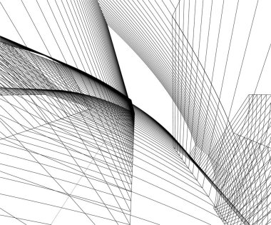 Arkaplanda mimari bina 3d illüstrasyon