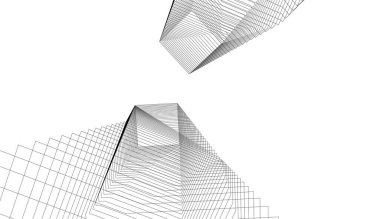 Mimari sanat konseptinde soyut çizgiler, minimum geometrik şekiller.