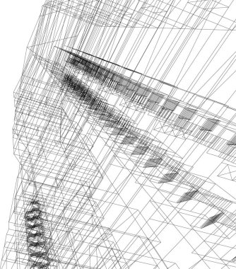 Mimari sanat konseptinde soyut çizgiler, minimum geometrik şekiller.