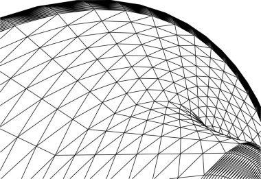 Mimari sanat konseptinde soyut çizgiler, minimum geometrik şekiller. 