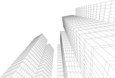 Mimari sanat konseptinde soyut çizgiler, minimum geometrik şekiller.