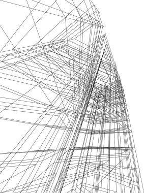 Mimari sanat konseptinde soyut çizgiler, minimum geometrik şekiller.