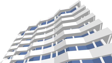 Mimari sanat konseptinde soyut çizgiler, minimum geometrik şekiller. 