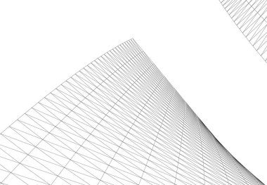 Mimari sanat konseptinde soyut çizgiler, minimum geometrik şekiller. 