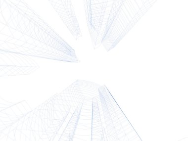 Mimari sanat konseptinde soyut çizgiler, minimum geometrik şekiller. 