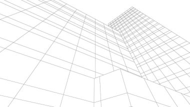 Mimari sanat konseptinde soyut çizgiler, minimum geometrik şekiller. 