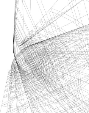 Mimari sanat konseptinde soyut çizgiler, minimum geometrik şekiller. 