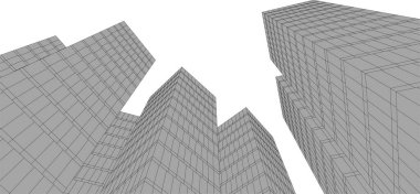 Mimari sanat konseptinde soyut çizgiler, minimum geometrik şekiller.