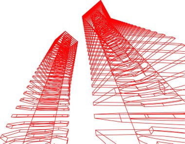 Mimari sanat konseptinde soyut çizgiler, minimum geometrik şekiller. 