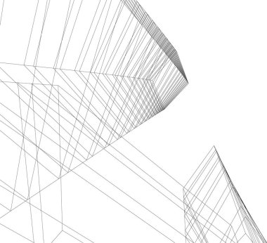 Mimari sanat konseptinde soyut çizgiler, minimum geometrik şekiller. 