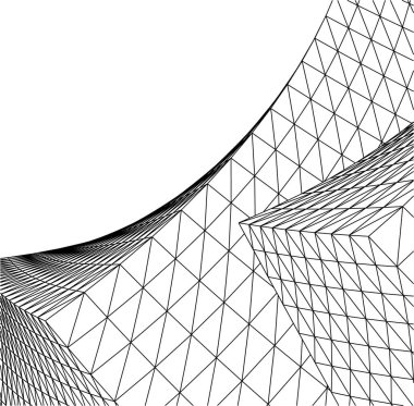 Mimari sanat konseptinde soyut çizgiler, minimum geometrik şekiller. 