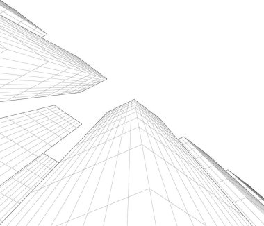 Mimari sanat konseptinde soyut çizgiler, minimum geometrik şekiller. 