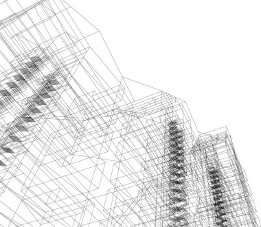 Mimari sanat konseptinde soyut çizgiler, minimum geometrik şekiller.