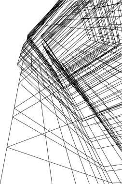 Mimari sanat konseptinde soyut çizgiler, minimum geometrik şekiller. 