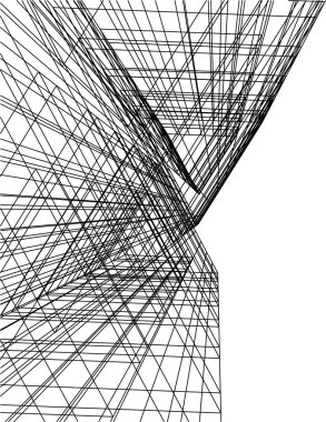 Mimari sanat konseptinde soyut çizgiler, minimum geometrik şekiller. 