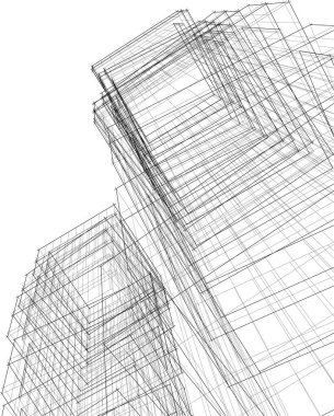 Mimari sanat konseptinde soyut çizgiler, minimum geometrik şekiller.