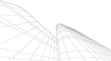 Mimari sanat konseptinde soyut çizgiler, minimum geometrik şekiller. 