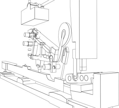 Mimari sanat konseptinde soyut çizgiler, minimum geometrik şekiller. 