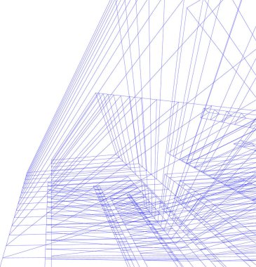Mimari sanat konseptinde soyut çizgiler, minimum geometrik şekiller. 