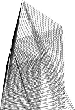 Mimari sanat konseptinde soyut çizgiler, minimum geometrik şekiller. 