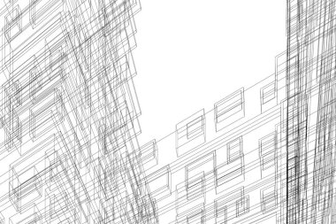 Mimari sanat konseptinde soyut çizgiler, minimum geometrik şekiller.