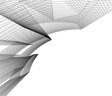 Mimari sanat konseptinde soyut çizgiler, minimum geometrik şekiller.