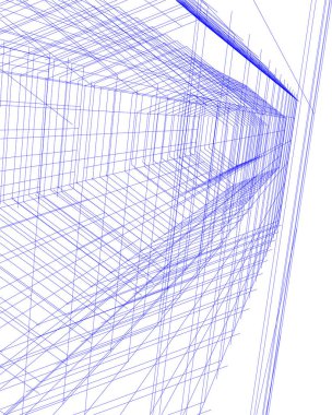 Mimari sanat konseptinde soyut çizgiler, minimum geometrik şekiller.