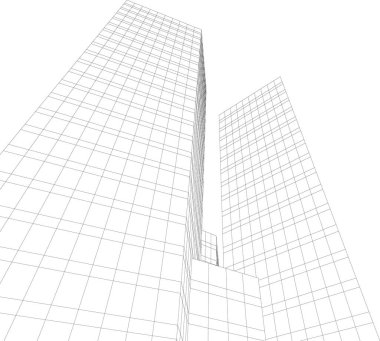 Mimari sanat konseptinde soyut çizgiler, minimum geometrik şekiller. 