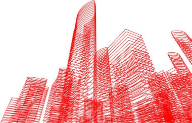 Mimari sanat konseptinde soyut çizgiler, minimum geometrik şekiller.