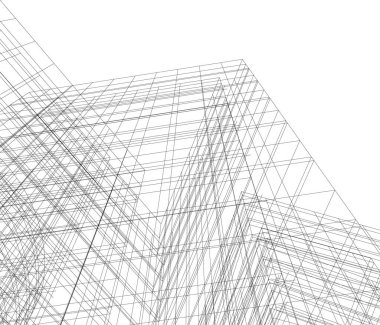 Mimari sanat konseptinde soyut çizgiler, minimum geometrik şekiller. 