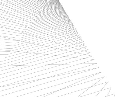 Mimari sanat konseptinde soyut çizgiler, minimum geometrik şekiller. 