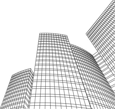 Mimari sanat konseptinde soyut çizgiler, minimum geometrik şekiller. 