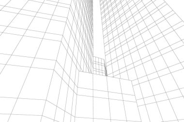 Mimari sanat konseptinde soyut çizgiler, minimum geometrik şekiller. 