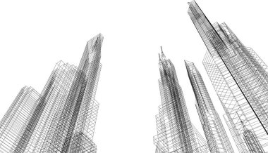 Mimari sanat konseptinde soyut çizgiler, minimum geometrik şekiller.